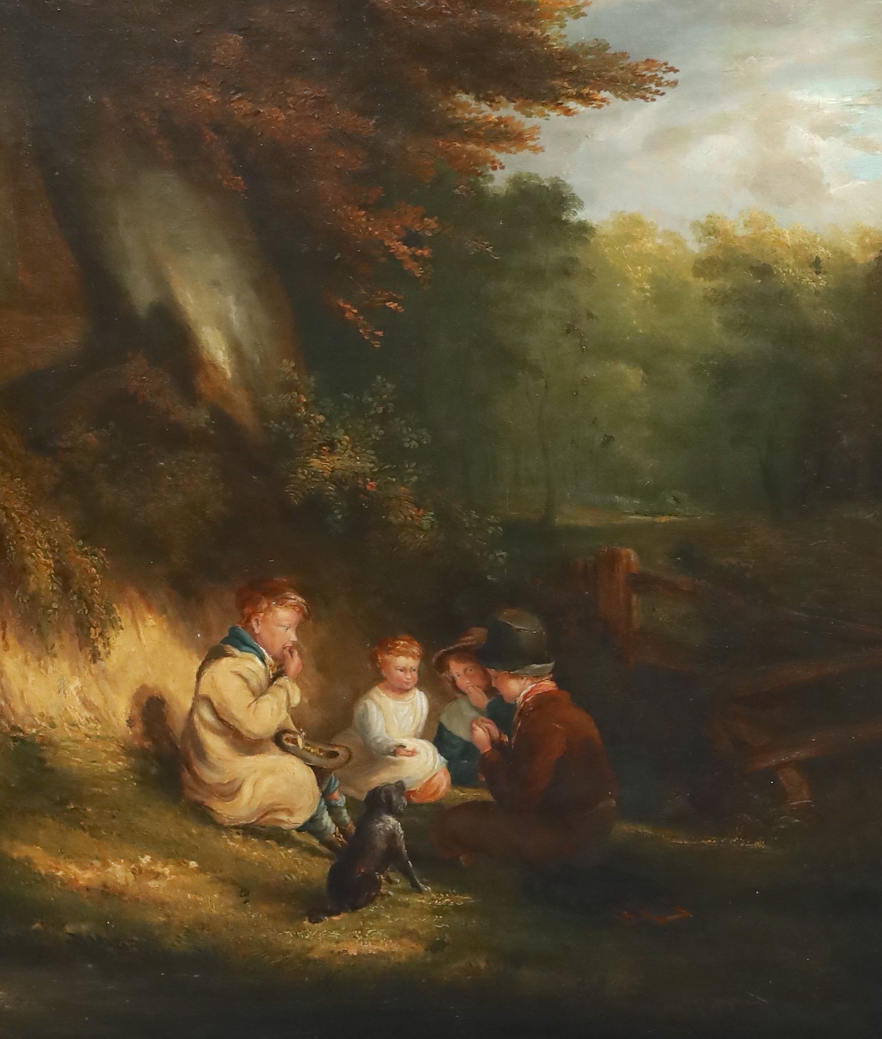 WIlliam Mulready R.A. (1786-1863), Children nutting, oil on canvas, 67 x 58cm